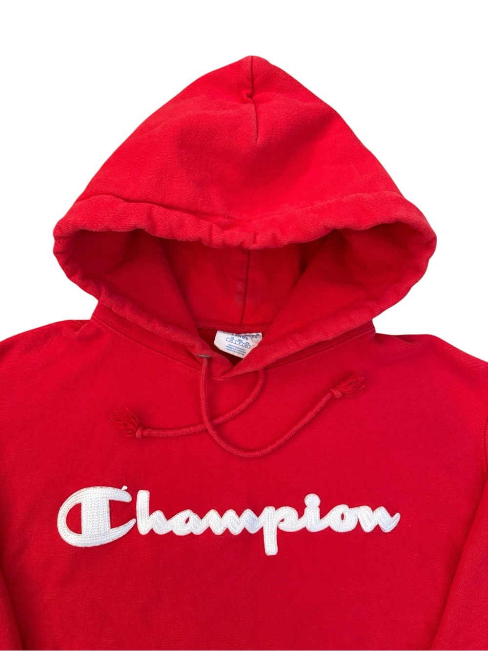 Champion Reverse Weave Red Script Logo Hoodie Large - Picture 3 of 15